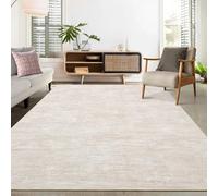 LuxFocus Alfombra para salón, 160 x 230 cm, diseño moderno, pelo corto, color beige