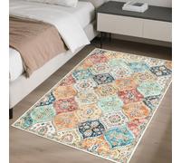 LuxFocus Alfombras vintage lavables de 80 x 150 cm, alfombra interior plegable de pelo bajo, alfombra grande, alfombra antideslizante suave para oficina, comedor, habitación de los niños, naranja