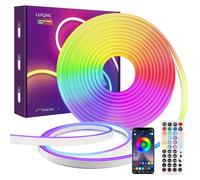 LUXONIC Cinta LED de neón de 10M, Bluetooth RGB, LED para habitaciones, resistente al agua IP65, silicona con sincronización de música, manualidades, 10 m, para decoración de habitaciones, salón