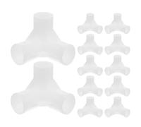Luxshiny 12 Conectores de plástico para Armario: 13 mm de diámetro Interior, 3 vías, Junta de Esquina de Repuesto para Perchero portátil - Adaptador de Accesorios de tubería Blancos para