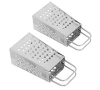 Luxshiny 2 Piezas Mini Rallador de Queso Rallador de Cuatro Lados de Acero Inoxidable, Plateado, para Patatas y Verduras, Portátil, Uso Doméstico y Comercial
