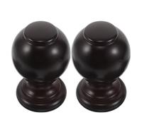 Luxshiny 2 Piezas Remates Decorativos y Forma Lisa Color Café para Barras de Cortina de Madera Diseño Elegante para Reemplazo Fácil en Ambientes Interiores