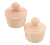 Luxshiny 2 Piezas Tapón de Madera Reutilizable para Botellas de Cerveza y Vidrio, Diseño Cónico Vintage Beige, Fácil Mantenimiento para Restaurantes y Colecciones de Vino