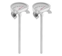 Luxshiny 2 Piezas Termómetro de Aceite con Soporte para Freír de Acero Inoxidable Sonda de 10cm y Medición 0-200°c y Control Preciso de Temperatura Adecuado para Cocina Casera