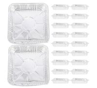 Luxshiny 20 Unidades Bandeja Cuadrada de Aluminio de 1440ml para Hornear Pan y Pasteles, Apta para Horno y Freidora de Aire, Adecuado para Preparación de Comidas