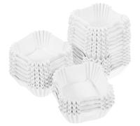 Luxshiny 2000 Unidades Capacillos de Papel Blancos para Cupcakes y Muffins Forma Cuadrada, Resistentes al Aceite y Prácticos para Hornear en Pastelerías y Bodas