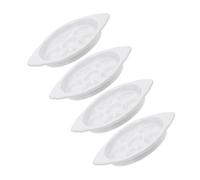 Luxshiny 4 Platos de Cerámica Blancos Resistentes a Hornear Repetido para Caracoles con 6 Agujeros y Asas Diseño Elegante Varios estilos para Cenas Formales y Mariscos Varios estilos
