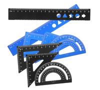 Luxshiny 8piezas Reglas Escolar con Transportador Escuadra y Cartabón Set de Geometría con Estuche de Almacenamiento Herramientas de Medición Precisas para Oficina Escuela y Dibujo Técnico