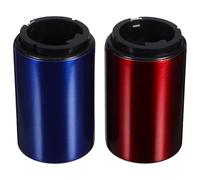 Luxshiny Abridor Automático Rojo y Azul de Acero Inoxidable de Botellas Diseño Compacto y Apertura Pulsadora Pack de 2 Piezas para Camping y Picnic