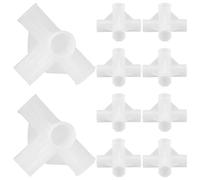 Luxshiny Conector de Varilla de 4 Vías para Armario, 10 Piezas 13mm | Plástico Blanco, Diseño Reforzado, Unión Estable para Varillas y Armarios de Lona, Reparación Rápida