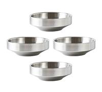 Luxshiny Cuencos de Acero Inoxidable Fácil de Limpiar Doble Capa Set de 4 para Salsas y Condimentos Adecuado para Restaurante y Decoración de Mesa