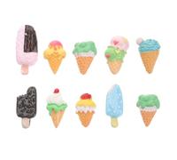 Luxshiny Decoraciones Artesanales Varios estilos 10 Piezas Forma de Helado de Plástico para Decoración de Cocina y Hogar en Oficina o Puerta de Armario Varios estilos
