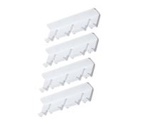 Luxshiny Ganchos Adhesivos de Pared Fuerte Adhesivo y Removible sin Marcas para Enchufes, 4 Piezas, Plástico Blanco Adecuado para Organizar Enchufes Hogar