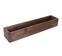 Luxshiny Jardineras Alargadas de Madera para Suculentas, Macetero Decorativo y Práctico para Balcón y Jardín Diseño Retro y Acabado en Color Café
