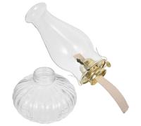 Luxshiny Lámpara de Aceite de Vidrio Vintage Portátil con Base de Metal para Decoración de Mesa y Escritorio con Valor Práctico y Estilo Clásico