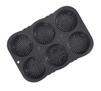 Luxshiny Molde para Pan de Hamburguesa de Silicona 6 Cavidades, Diseño Antiadherente y Fácil Desmoldeo para Hornear Pan Casero en Horno