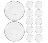 Luxshiny Platos Transparentes de Vidrio Redondos para Postres y Aperitivos, Borde sin Rebabas, Apilables, 12 Piezas para Ocasiones de Fiesta y Cenas Elegantes