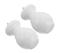 Luxshiny Remate Decorativo de Madera Blanco para Barra de Cortina de 29mm Diseño Elegante y Forma Lisa para Sala o Dormitorio