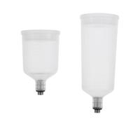 Luxshiny Set de 2 Vasos Recargables para Aerógrafo, Recipientes Portátiles de Acero Inoxidable y Plástico, Fáciles de Limpiar para Repostería y Maquillaje