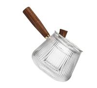 Luxshiny Tetera de Vidrio para Uso Doméstico con Filtro, Hervidor de Té al Vapor de Vidrio y Madera, Diseño Simple y Superficie Pulida para Infusiones de Té Suelto