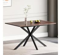Luxstein Mesa de comedor extensible efecto madera 120 - 160 x 80 x 73,5 cm para 4 - 8 personas