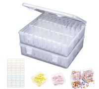 LuxTerra 2 Conjunto Cajas Organizadores de Cuentas, Almacenamiento de Cuentas Contenedores, Caja de Almacenamiento de Plástico Mini, Contenedor de Cuentas, para Cuentas, Botones, Pin