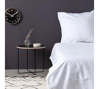 Luxurious Satin Queen Fitted Sheet, 100% algodón, 150 x 200+30 cm, 210 Thread Count, Machine Washable at 30°C, Elegant White Color for Ultimate Comfort