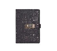 LuysmengEU Cuaderno vintage con contraseña egipcia, cuaderno de PU, diario de 200 páginas con tira de marcapáginas, bloc de notas, papelería de oficina, diario personal(A5)