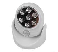 Luz con sensor de movimiento, rotación de 360 grados, luz nocturna LED, funciona con pilas, aplique de pared inalámbrico para pasillo, escaleras, armario, dormitorio, 55 lm, 6500 K, blanco