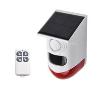 Luz de alarma solar, RF433 Sensor de movimiento PIR inalámbrico al aire libre con luz de sonido, alarma de seguridad accionada por energía solar