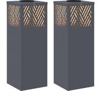 Luz de camino LED solar 2 pcs Antracita Acero laminado en frío