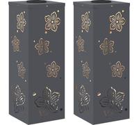 Luz de camino LED solar 2 pcs Antracita Acero laminado en frío