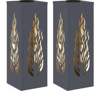 Luz de camino LED solar 2 pcs Antracita Acero laminado en frío