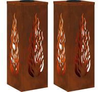 Luz de camino LED solar 2 pcs Bronce Acero autopatinable