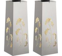 Luz de camino LED solar 2 pcs Plateado Acero inoxidable