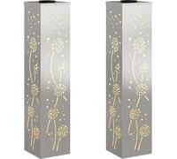 Luz de camino LED solar 2 pcs Plateado Acero inoxidable