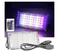 Luz De Inundación LED 50W 100W Reflector RGB Foco Blanco Lámpara Calle Iluminación Paisaje Control Remoto Garaje en el jardín(100W RGB)
