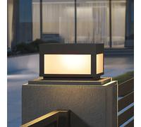 Luz de poste solar Luz de pilar de superficie plana Lámparas de columna impermeables al aire libre Lámpara LED moderna de montaje en muelle con energía solar Iluminación de paisaje exterior de