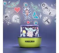 Luz de proyección Mandalorian - Producto oficial Star Wars, lámpara de ambiente Grogu The Child con escenas intercambiables, lámpara nocturna para pared y techo, regalo para niños