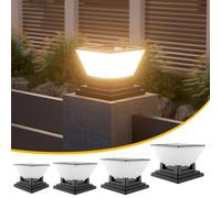 Luz de tapa de poste Solar, lámpara de jardín negra impermeable para exteriores, para pared, valla, puerta, Villa, Patio, batería, encendido y apagado automático, 3 colores de luz