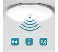 Luz de techo Led con Sensor 110v 220v lámpara con Sensor de cuerpo humano 30W lámparas de techo con Sensor de movimiento para entrada balcón pasillo escaleras