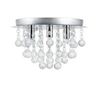 Luz de techo - metal, cristal artificial (3 x g9) 20 x ø28 cm cromo/plata [lux.pro]