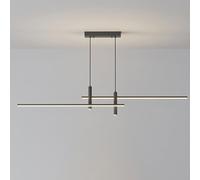 Luz de Tira Larga de una Sola Palabra Luz de Hierro Lámparas de Tira de Silicona de Doble Capa atmosférica nórdica Lámpara Colgante LED Regulable Barra de Bar Sala de Estar Comedor Accesorio de