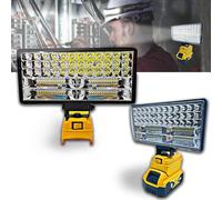 Luz de trabajo LED inalámbrica para batería Dewalt de 20 V, 90 W, 5400 ml, luz LED de haz ancho con dos puertos de carga USB para emergencia, taller, garaje, (sin batería)
