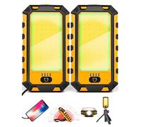 Luz de trabajo magnética recargable LED de 40 W, 1500 lúmenes, gancho para colgar, 4 modos de iluminación, iluminación en el lugar de trabajo para reparación de automóviles, camping, caza y huracán