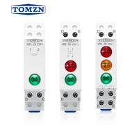 Luz indicadora de señal de encendido TOMZN 1/2/3 LED de 18 mm AC/DC 230V ROJO BLANCO AZUL AMARILLO VERDE NARANJA para riel DIN para caja de distribución 1 BLUE LED