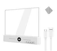 Luz Lectura, Panel de Lectura LED, Lámpara Lectura Libro, Luz para Leer Libros en la Cama, 3 Colores Regulable con Temporizador, Luces Planas Inteligentes para Leer Por Noche (Blanco, grande)
