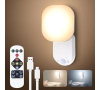 Luz LED con Sensor de Movimiento Recargable, Aplique Pared Interior, Lamparas de Pared sin Cable, 3 Temps, Luz Regulable para Pasillo Escalera Sótano Aseo Baño Garaje Balcón Dormitorio