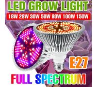 Luz LED de cultivo de 150W E27/E14, lámpara de espectro completo para plantas, UV/IR, hidroponía interior, flores, suculentas, iluminación de cultivo de vegetales