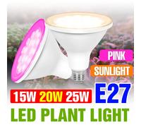 Luz LED de cultivo E27 de 220V, lámpara de cultivo de plantas hidropónicas de espectro completo de 110V para flores en macetas de interior, bombilla Growbox de 15W 20W 25W E27-E26